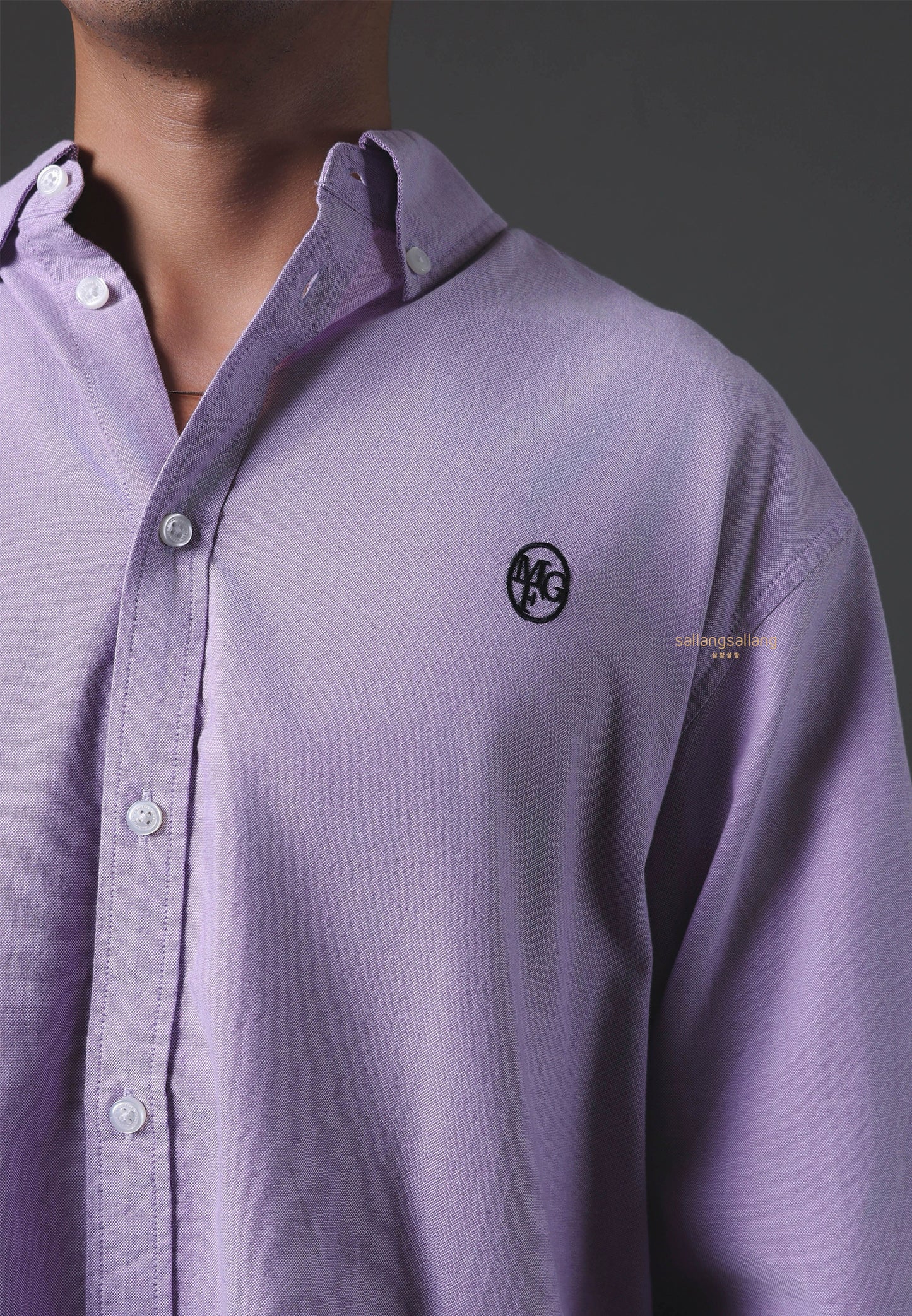 Embroidery Oxford Shirt Light Purple