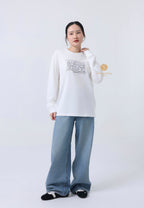 MINI DOODLE BEAR LONG SLEEVE white
