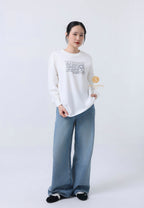 MINI DOODLE BEAR LONG SLEEVE white