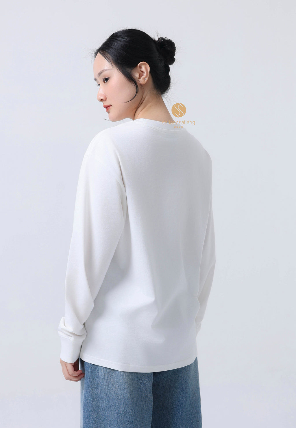 MINI DOODLE BEAR LONG SLEEVE white