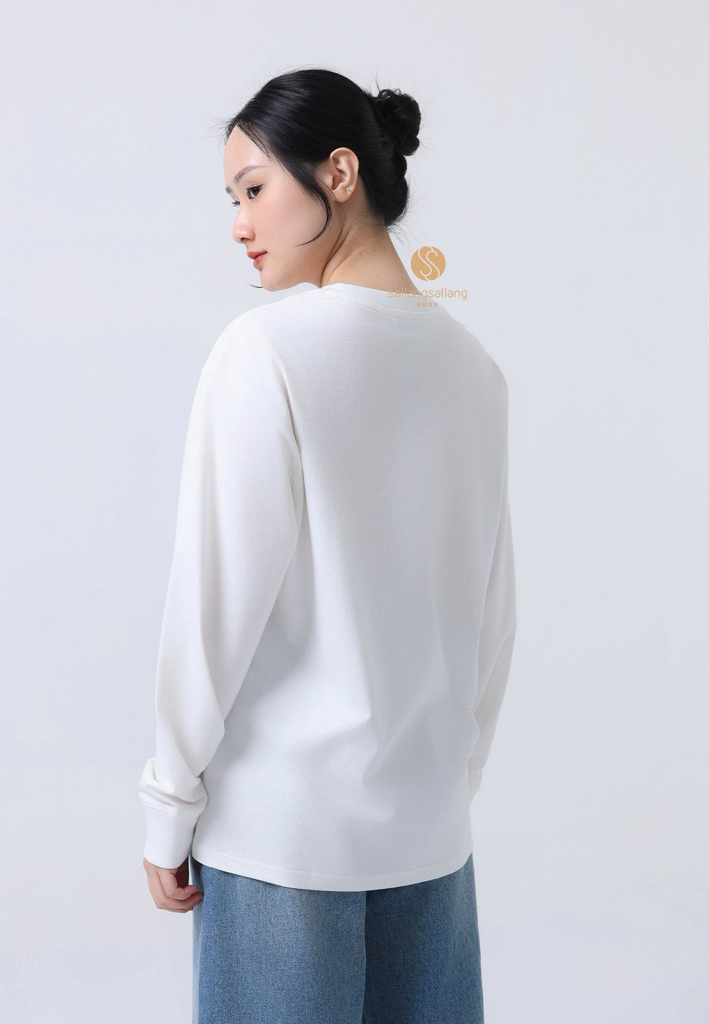 MINI DOODLE BEAR LONG SLEEVE white