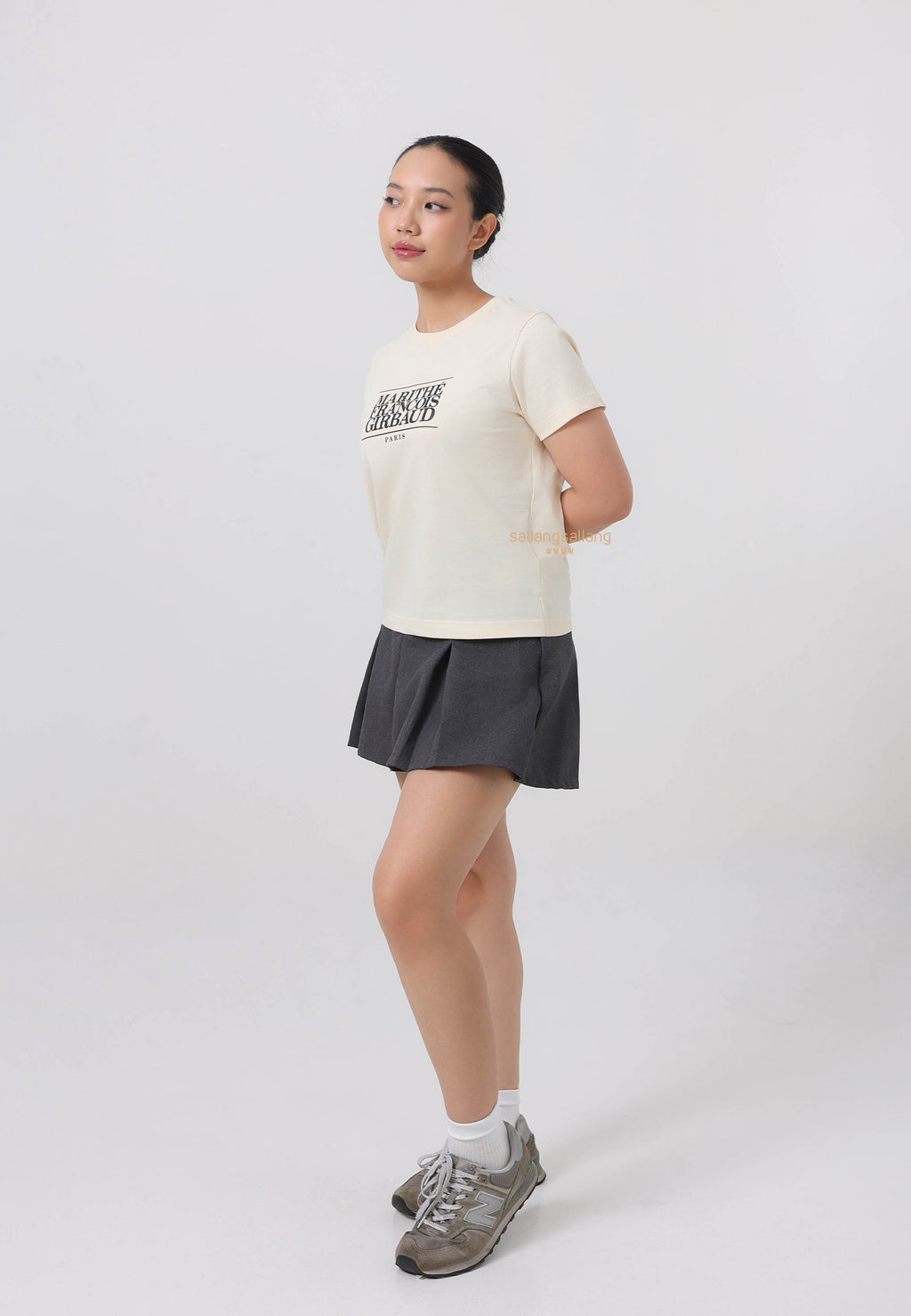 W CLASSIC LOGO TEE cream