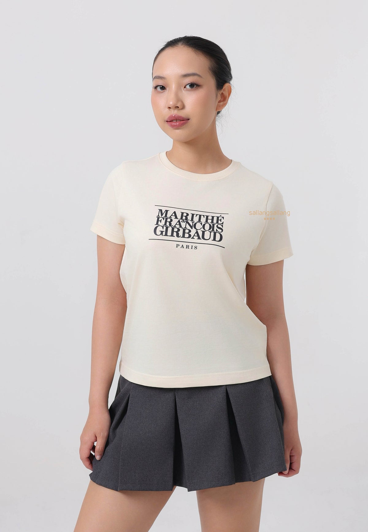 W CLASSIC LOGO TEE cream