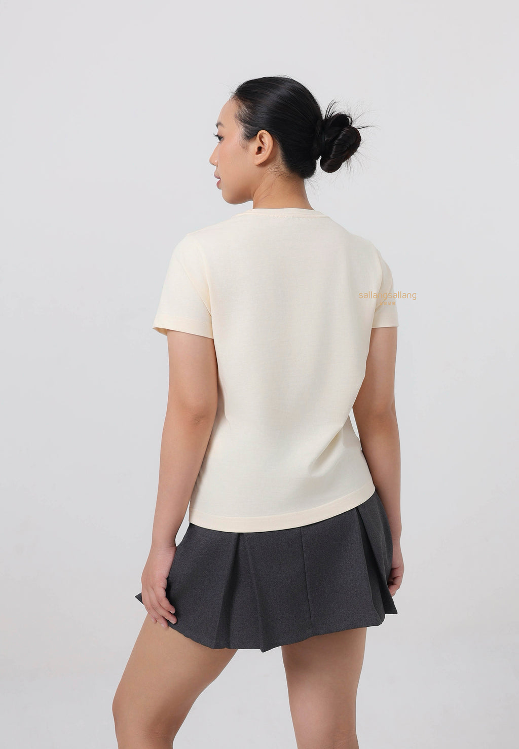 W CLASSIC LOGO TEE cream