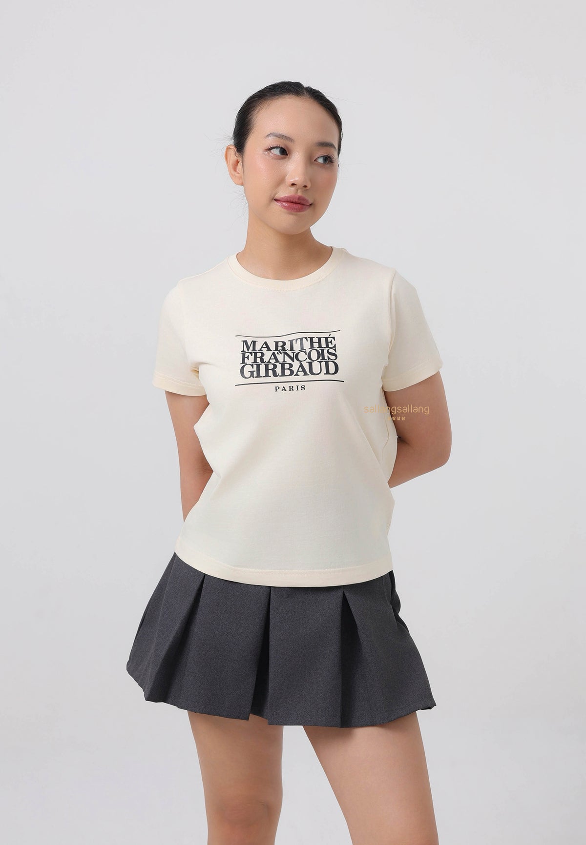 W CLASSIC LOGO TEE cream