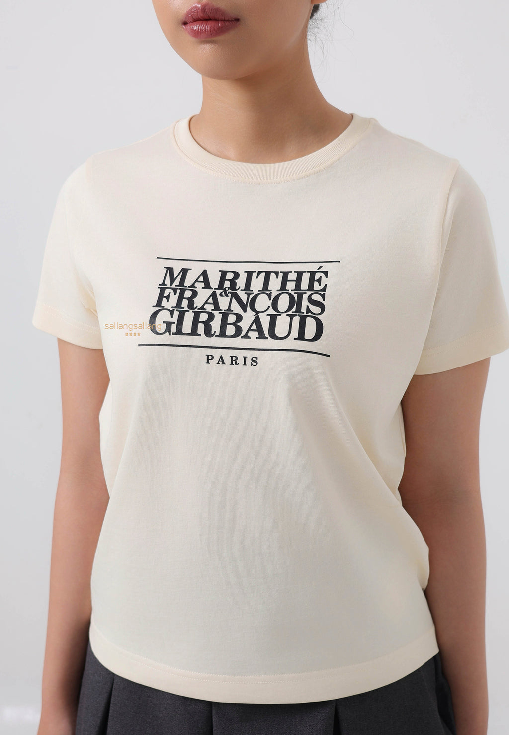W CLASSIC LOGO TEE cream