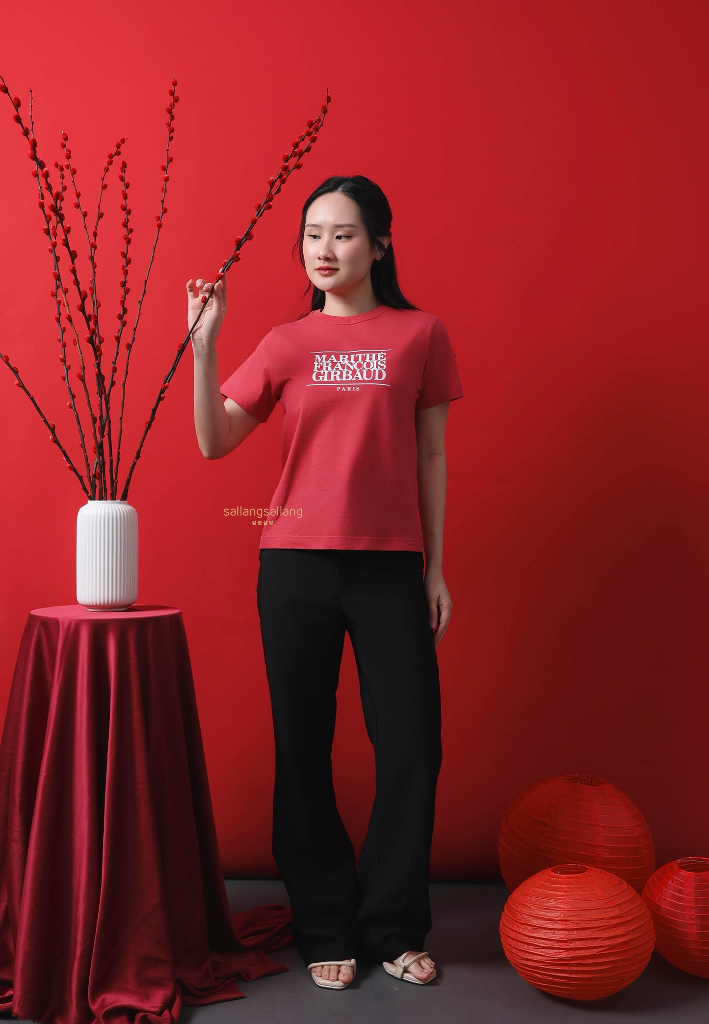 W CLASSIC LOGO TEE red