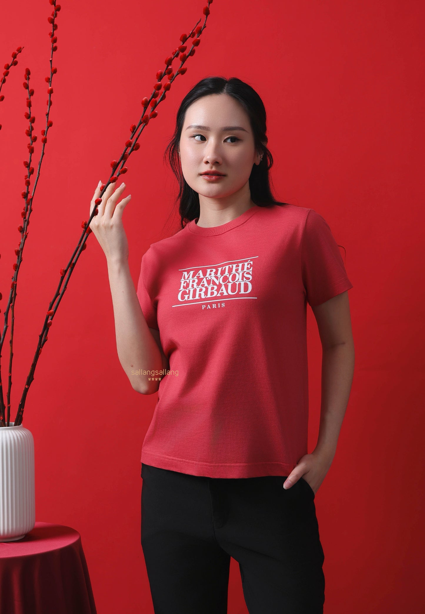 W CLASSIC LOGO TEE red