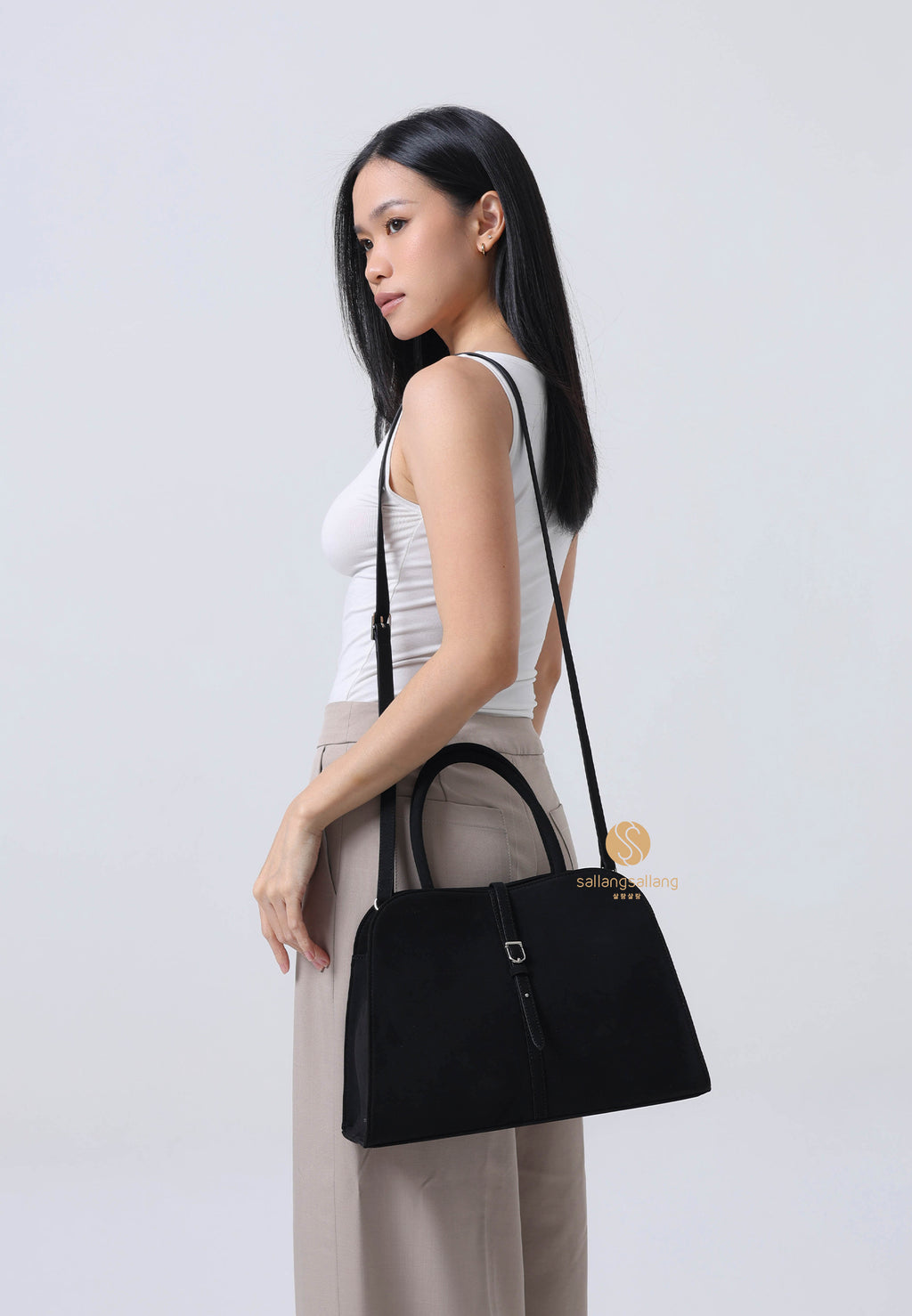Blanc Medium Suede Black