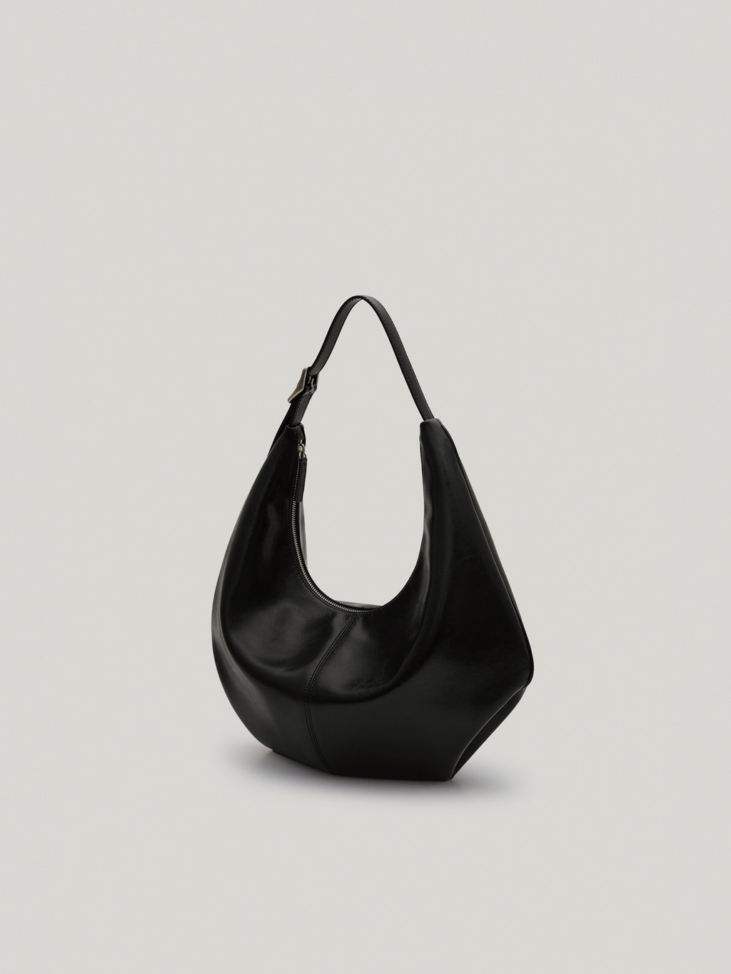 MOSSY HOBO BAG leather black