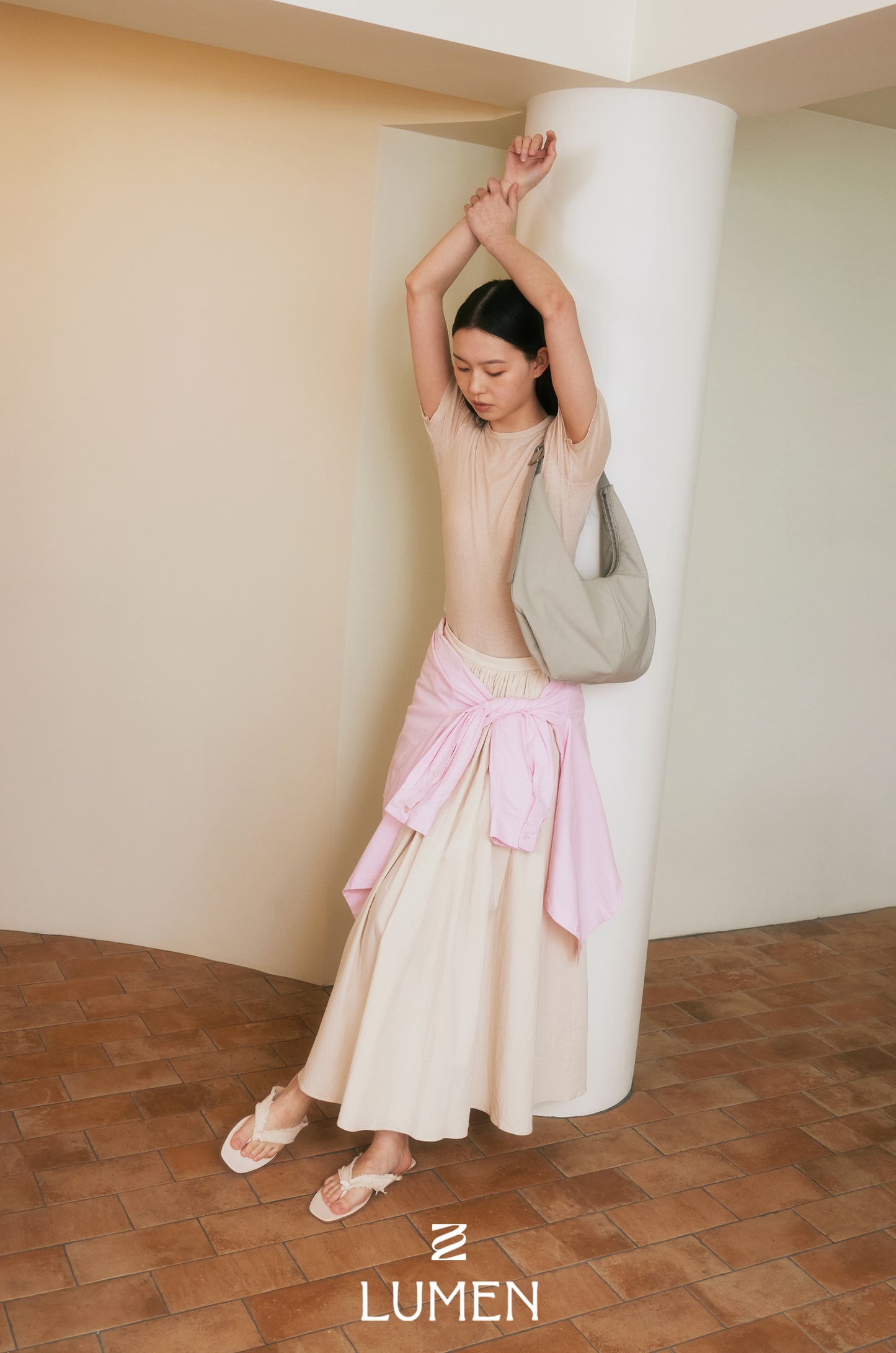 MOSSY HOBO BAG misty khaki