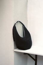MOSSY HOBO BAG suede black