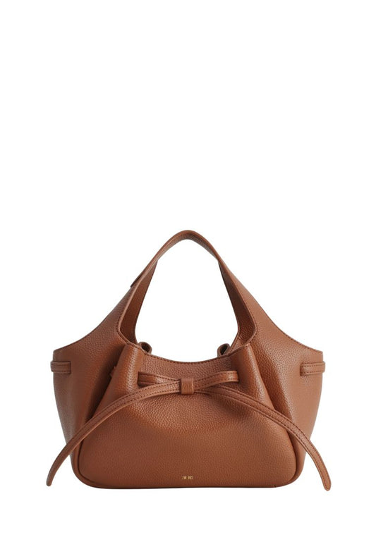 Mabel Soft Bow Tote Bag - Caramel Brown