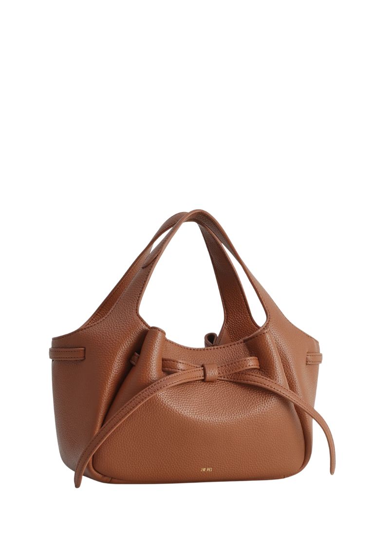 Mabel Soft Bow Tote Bag - Caramel Brown