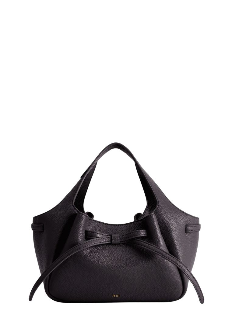 Mabel Soft Bow Tote Bag - Dark Brown