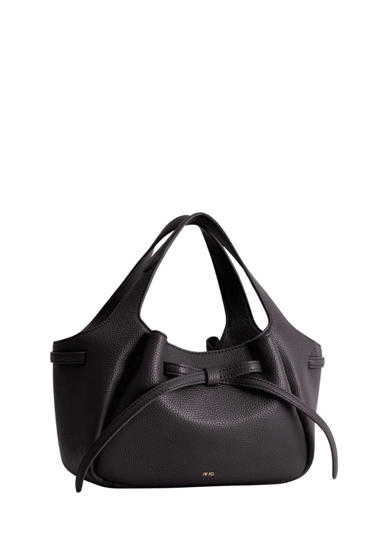 Mabel Soft Bow Tote Bag - Dark Brown