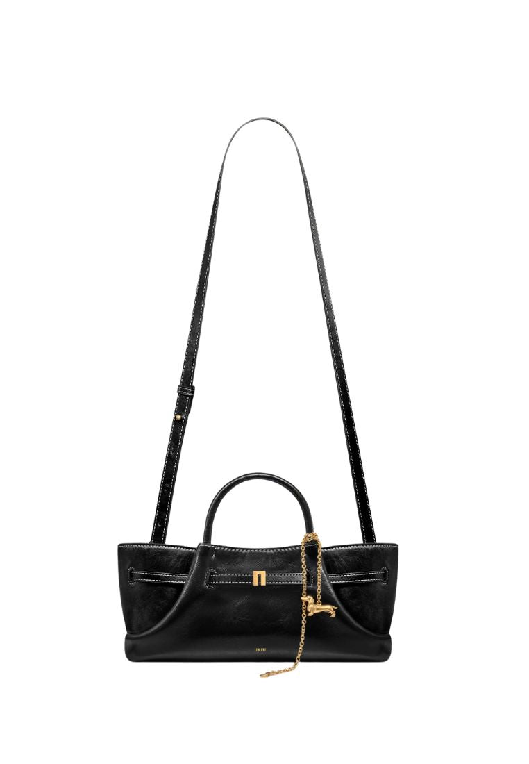 Maeve Dachshund Metal Charm Tote Bag – Black