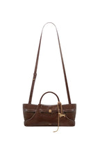 Maeve Dachshund Metal Charm Tote Bag - Dark Brown