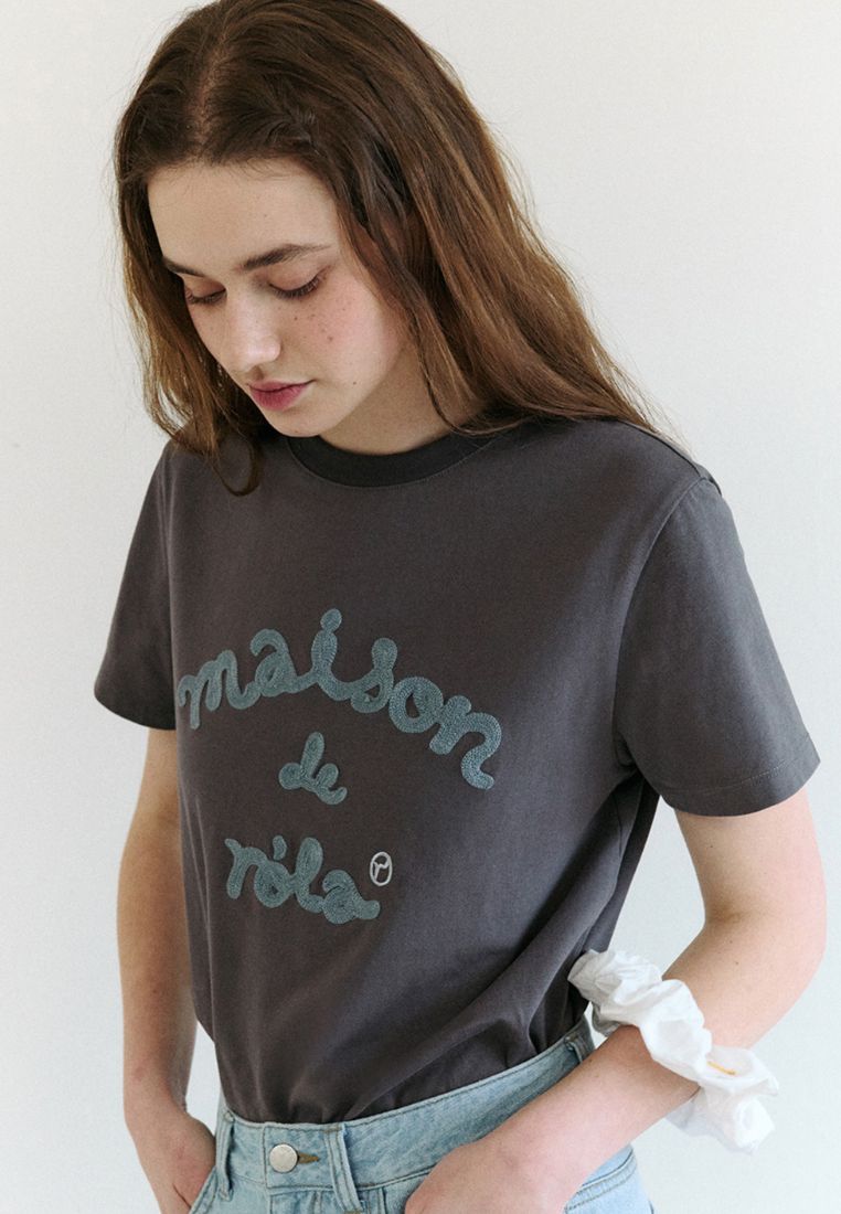 Maison De Rola Embroidery T-Shirt Charcoal