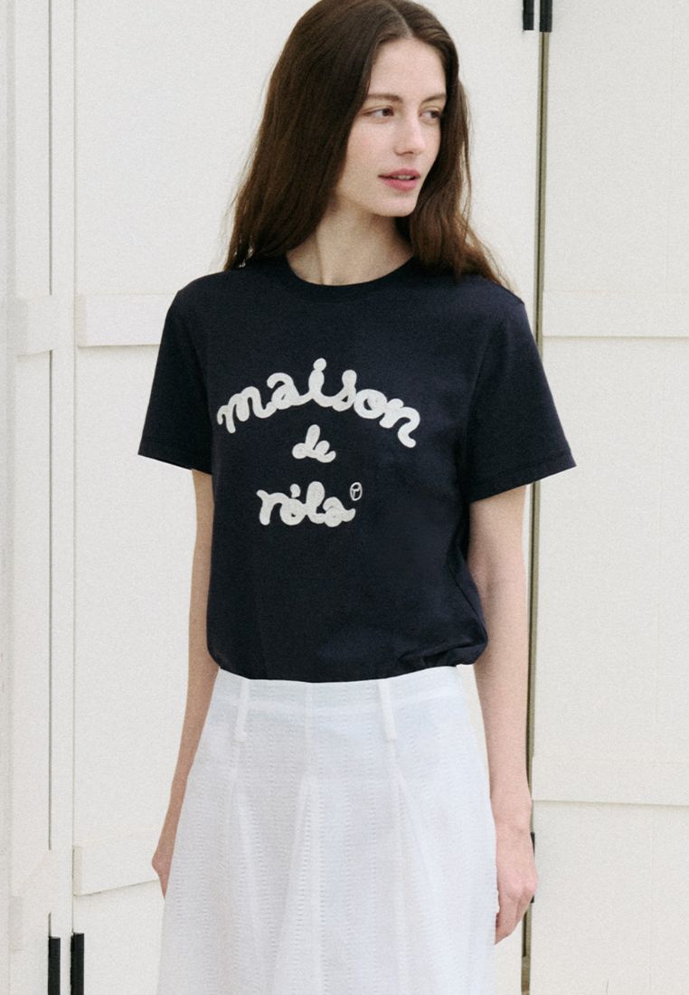 Maison De Rola Embroidery T-Shirt Navy