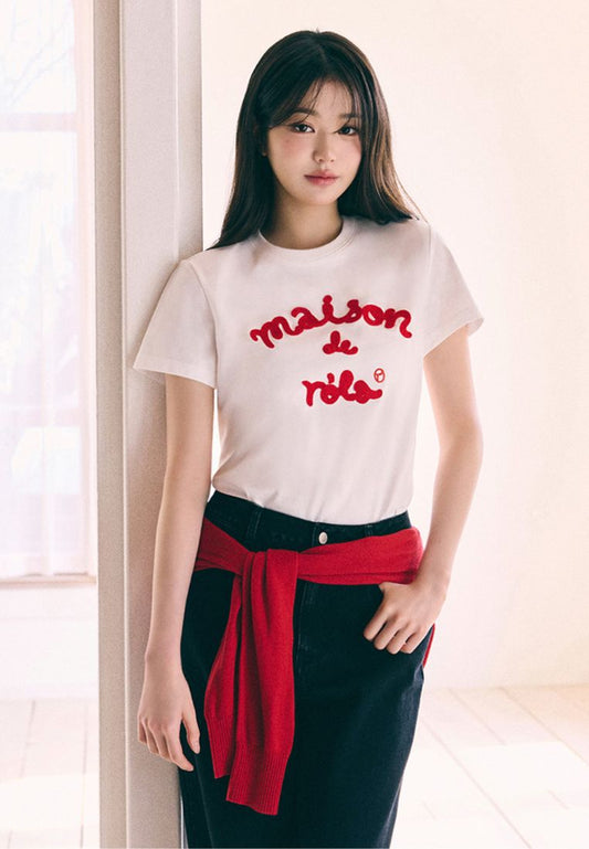 Maison De Rola Embroidery T-Shirt White