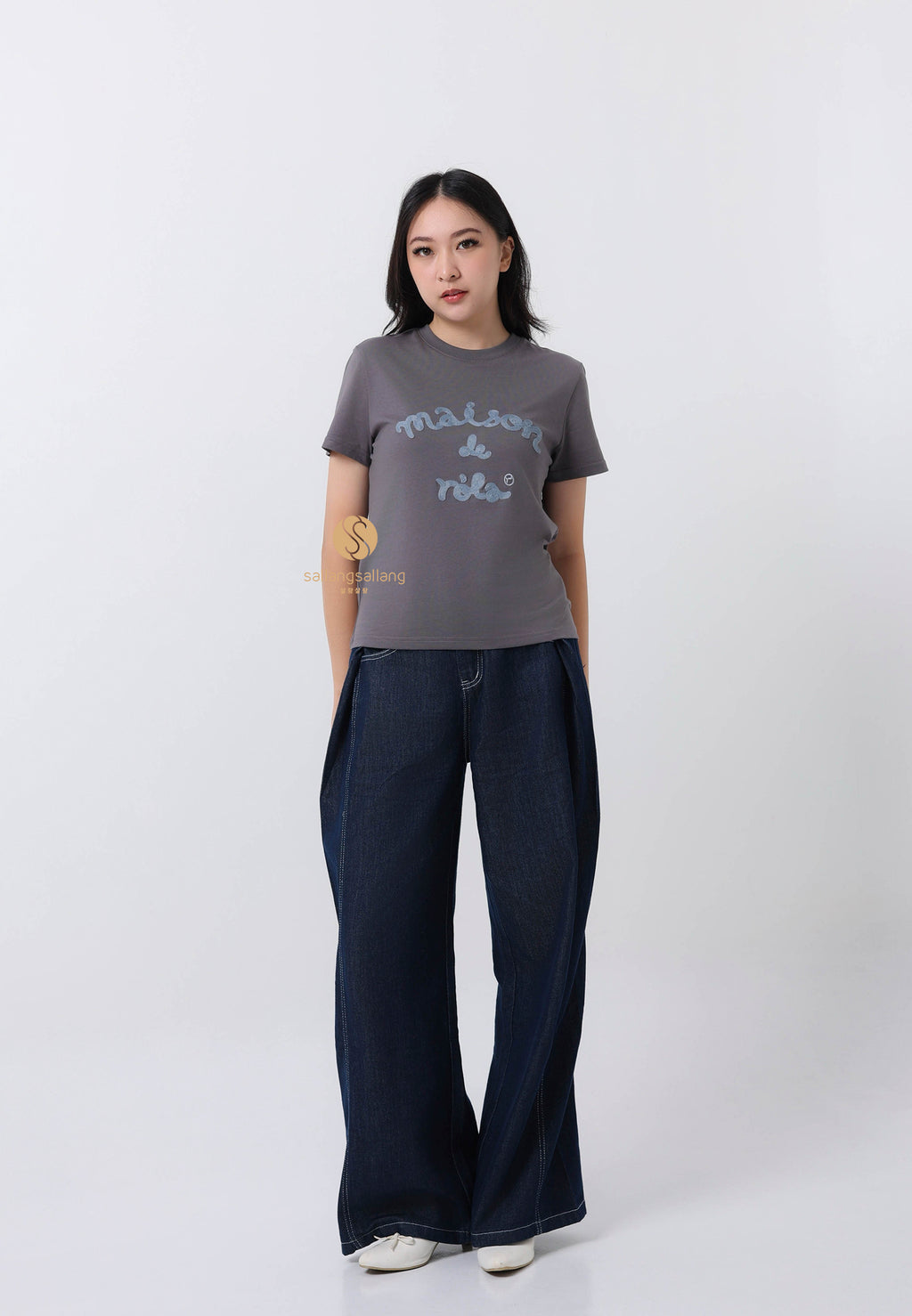 Maison De Rola Embroidery T-Shirt Charcoal