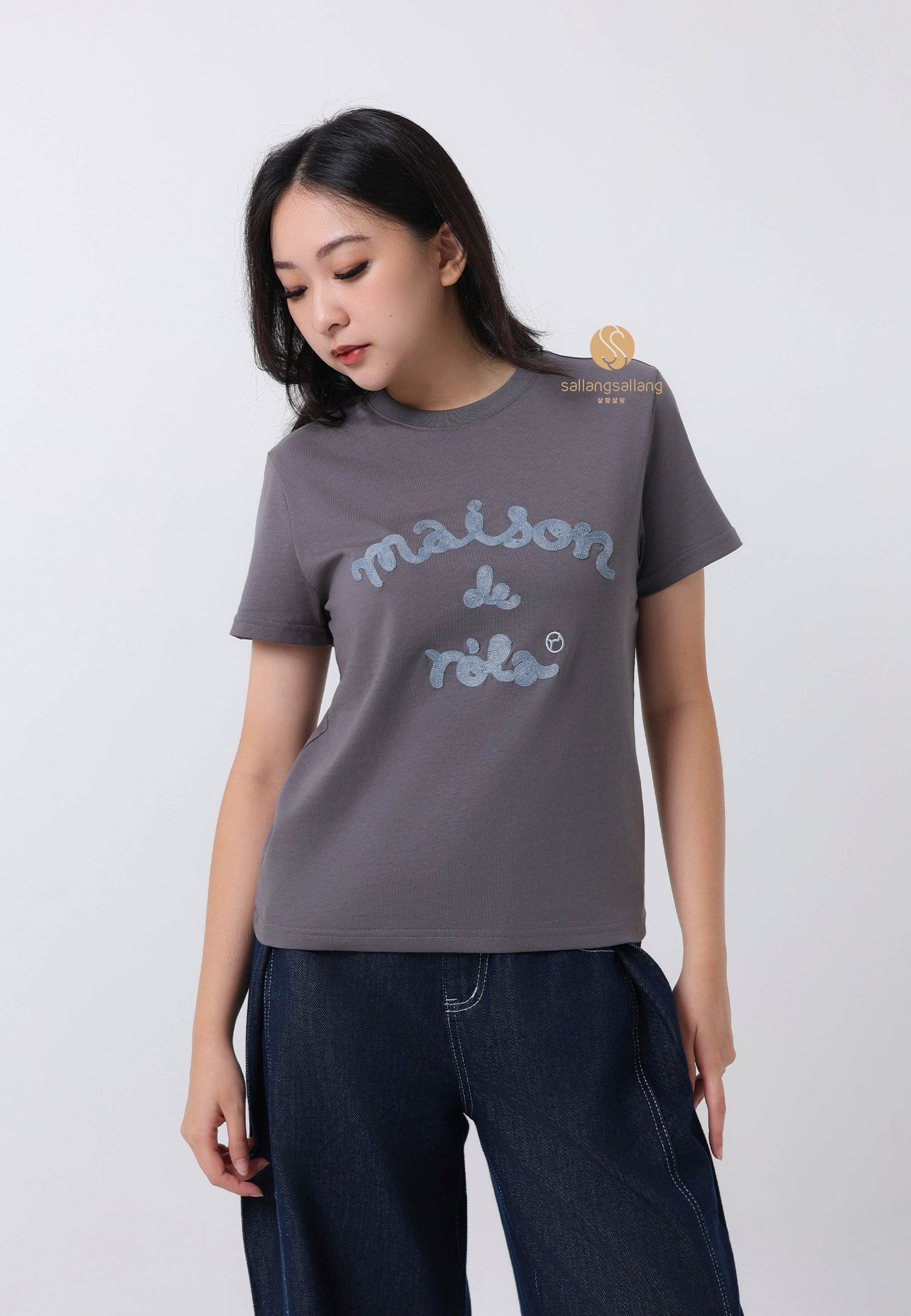 Maison De Rola Embroidery T-Shirt Charcoal