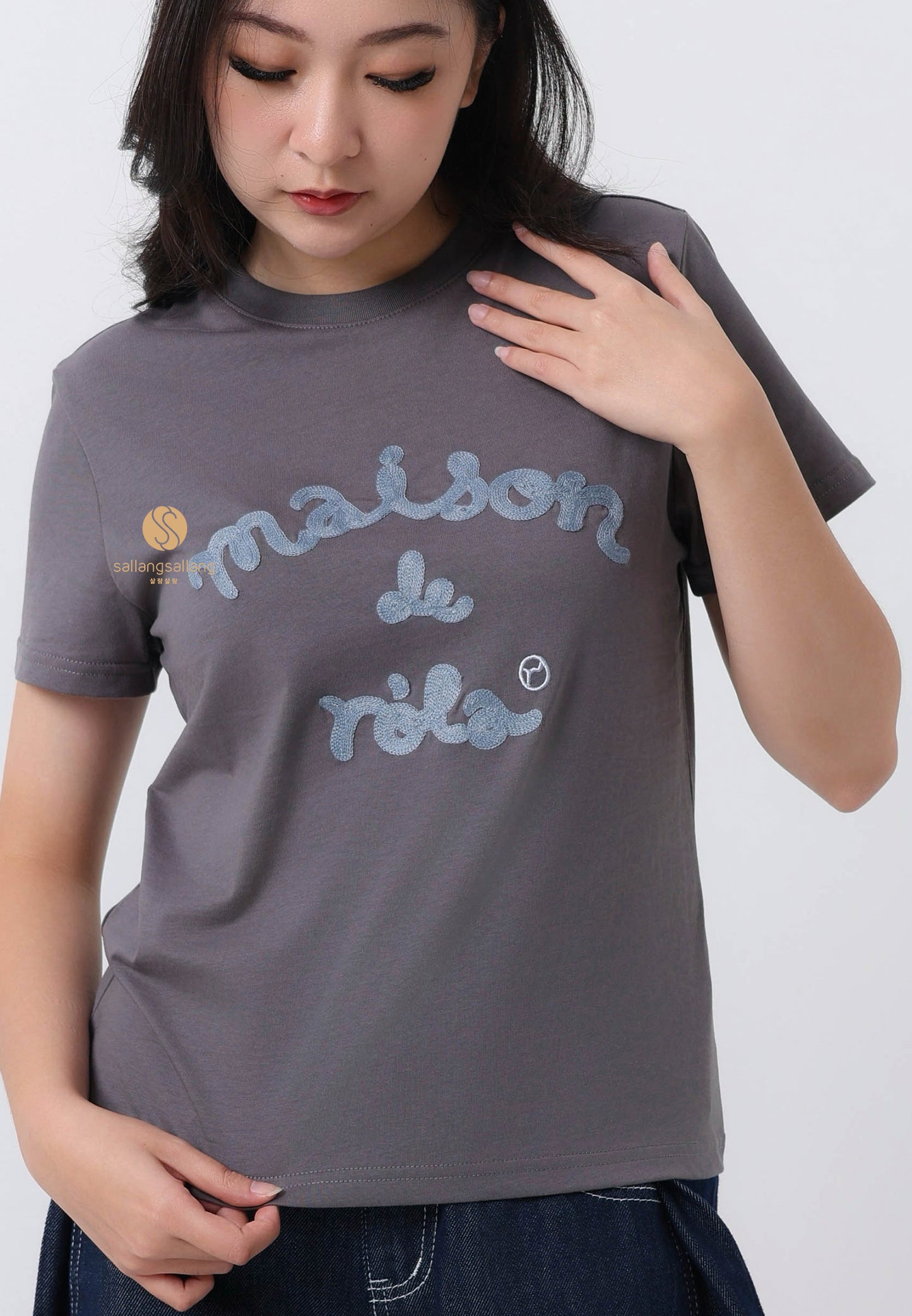 Maison De Rola Embroidery T-Shirt Charcoal