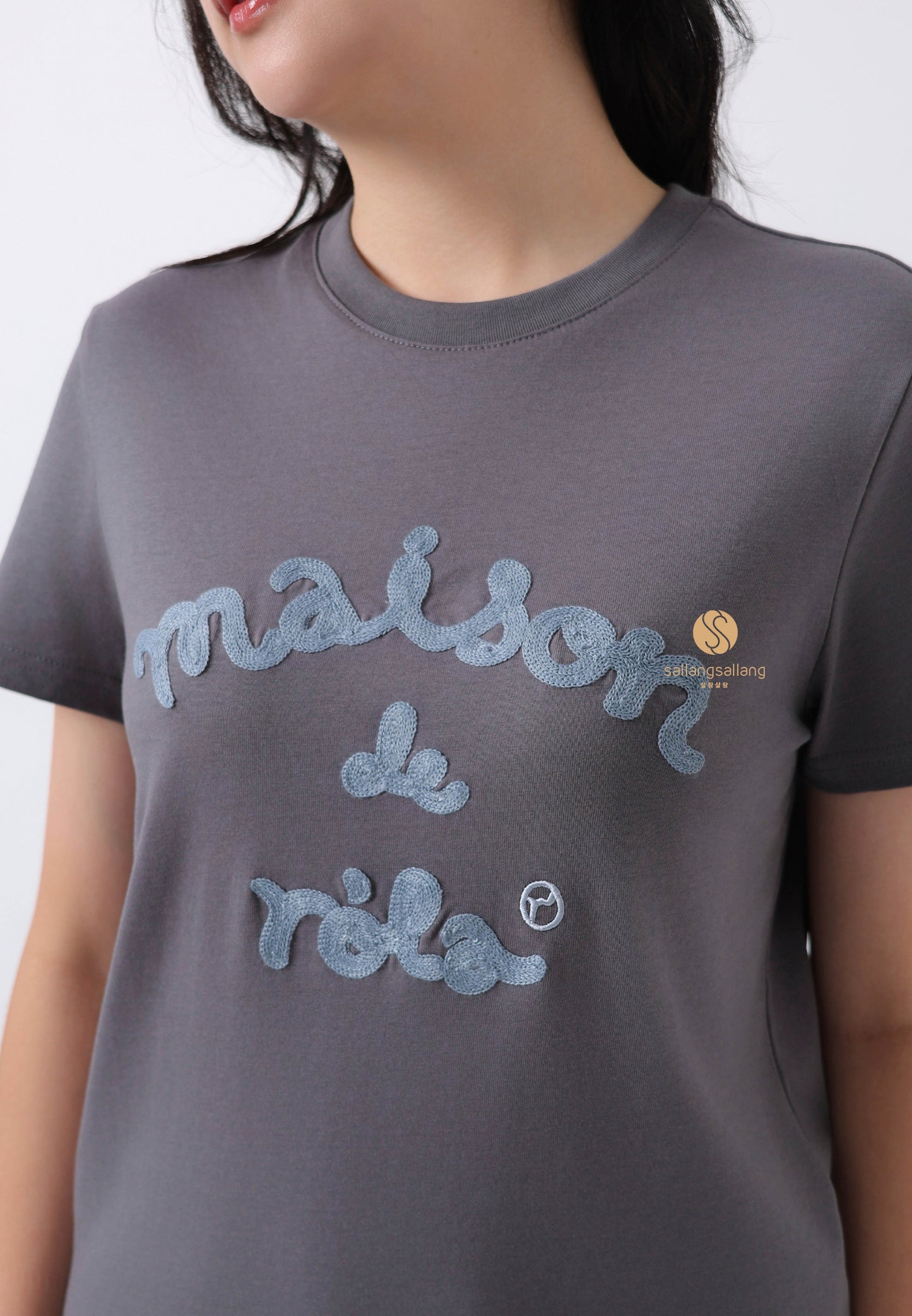 Maison De Rola Embroidery T-Shirt Charcoal
