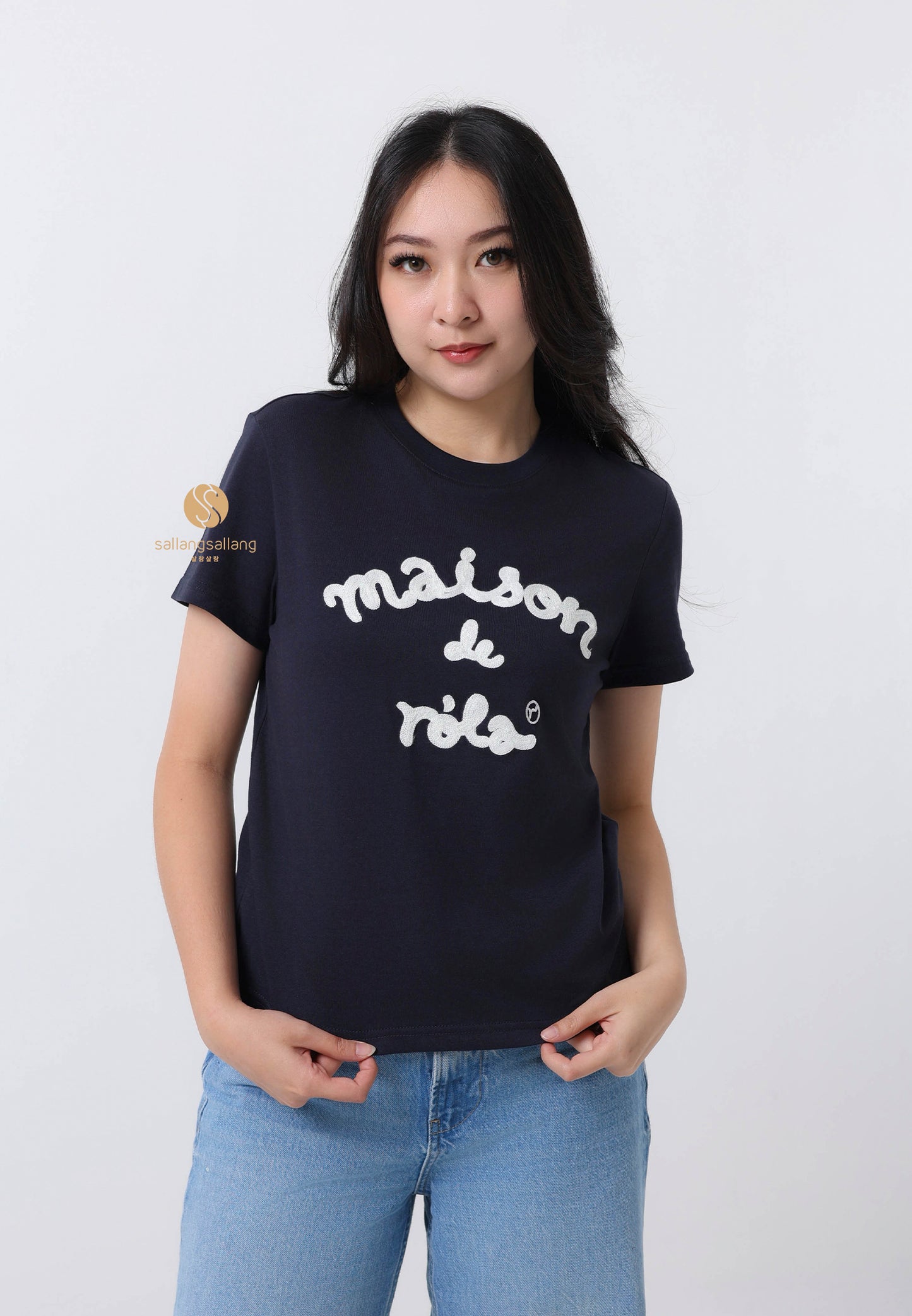 Maison De Rola Embroidery T-Shirt Navy
