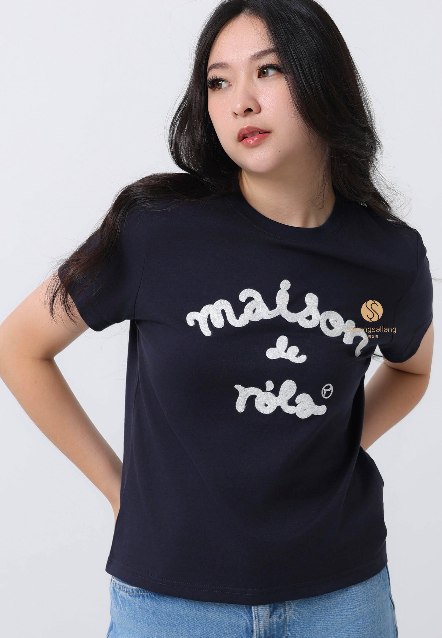 Maison De Rola Embroidery T-Shirt Navy