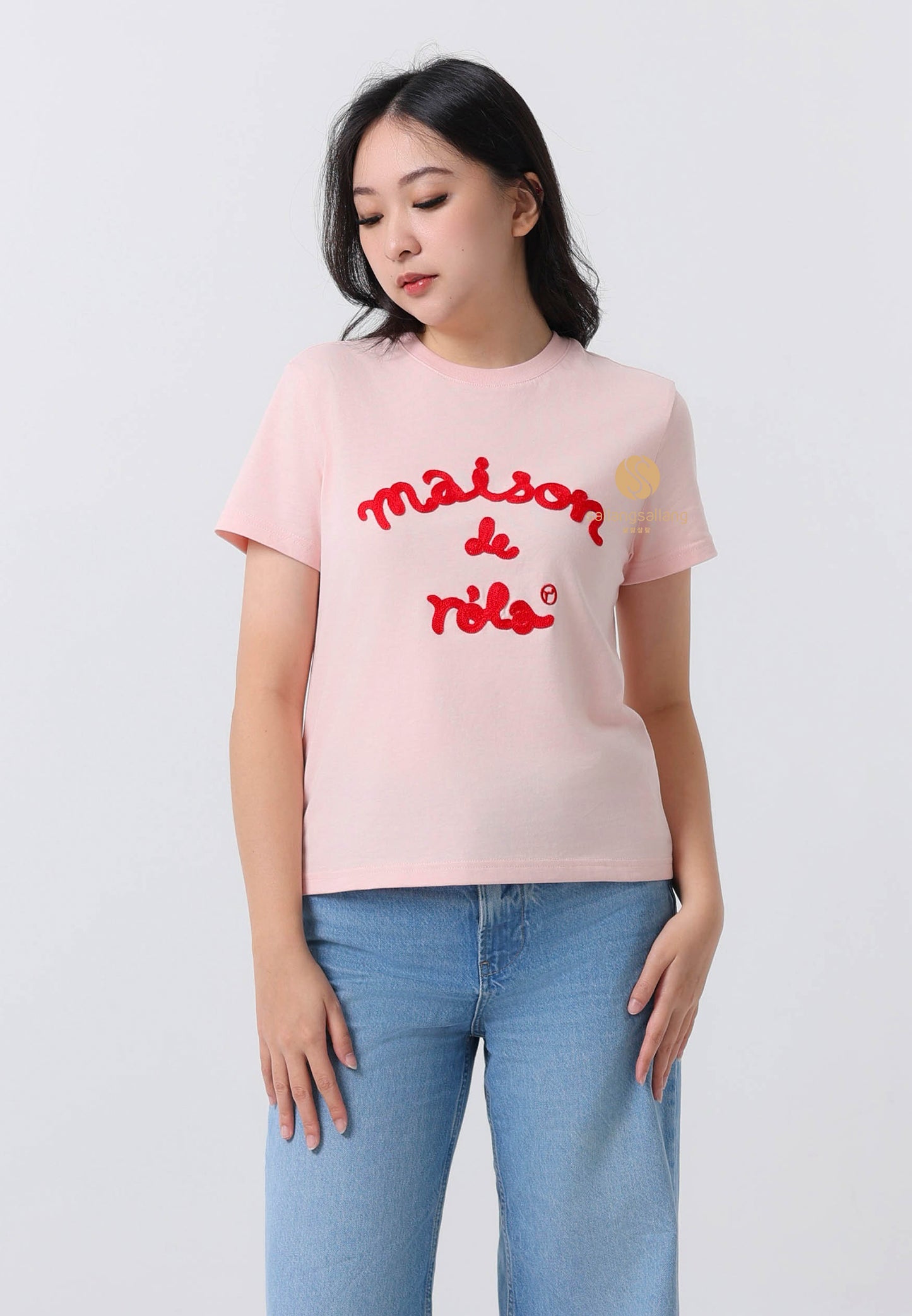 Maison De Rola Embroidery T-Shirt Pink