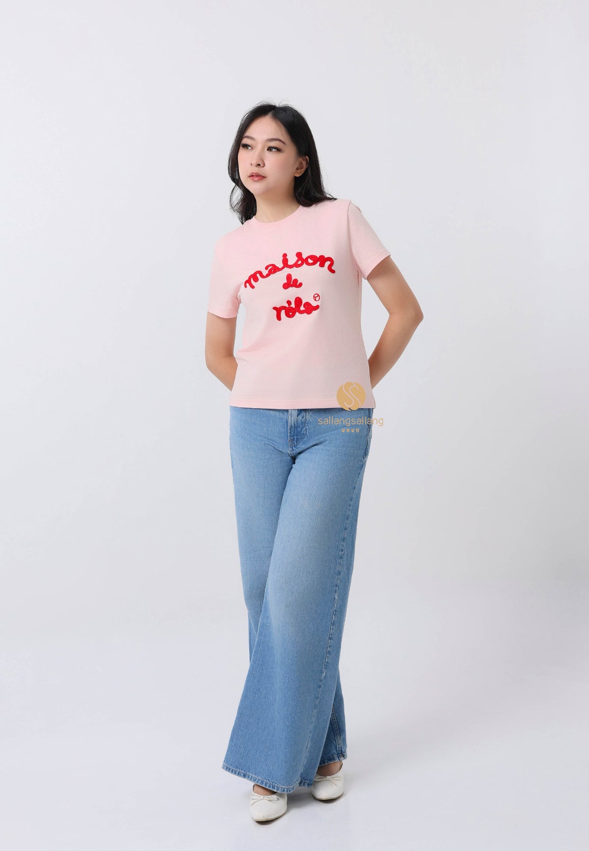 Maison De Rola Embroidery T-Shirt Pink