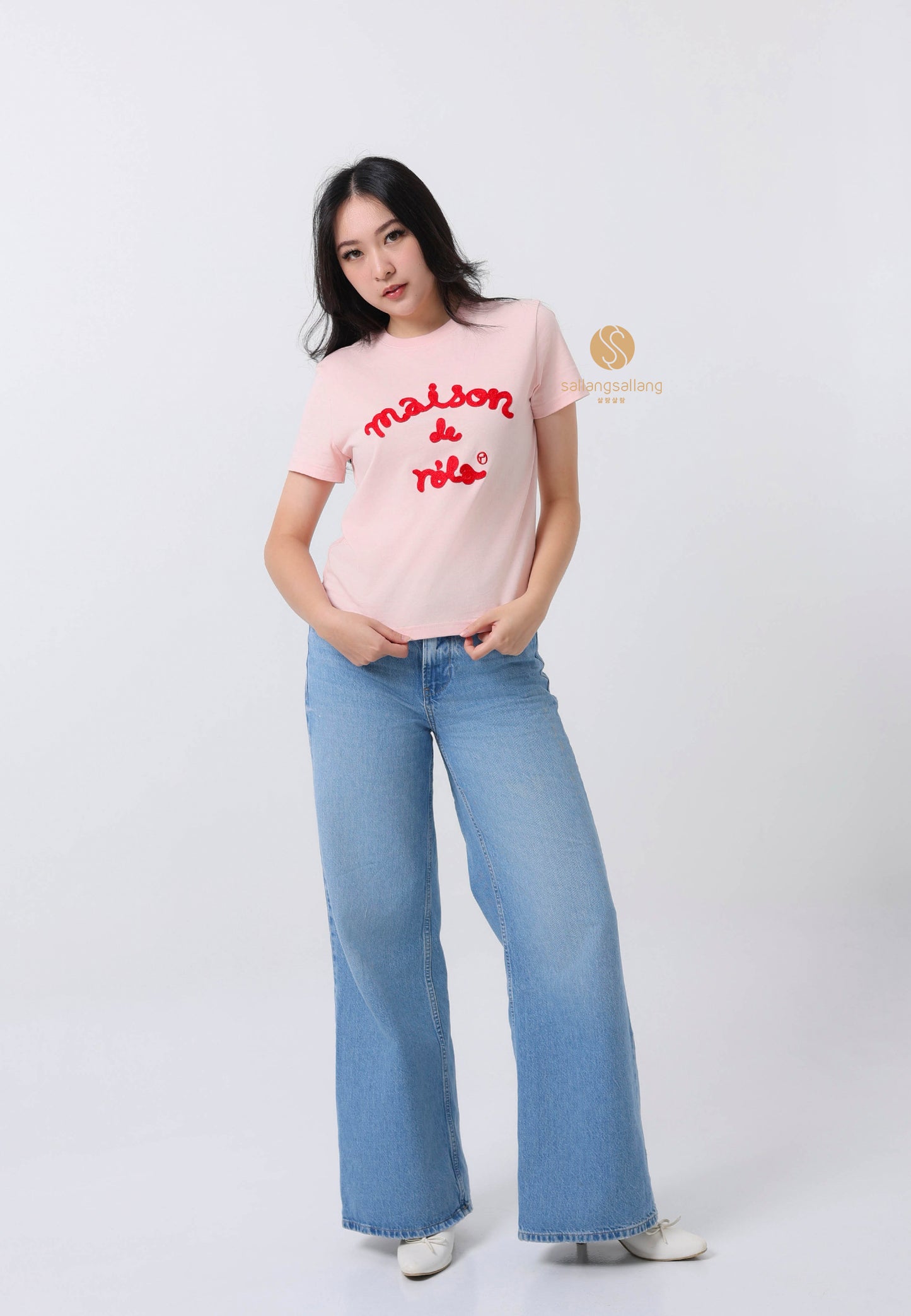 Maison De Rola Embroidery T-Shirt Pink