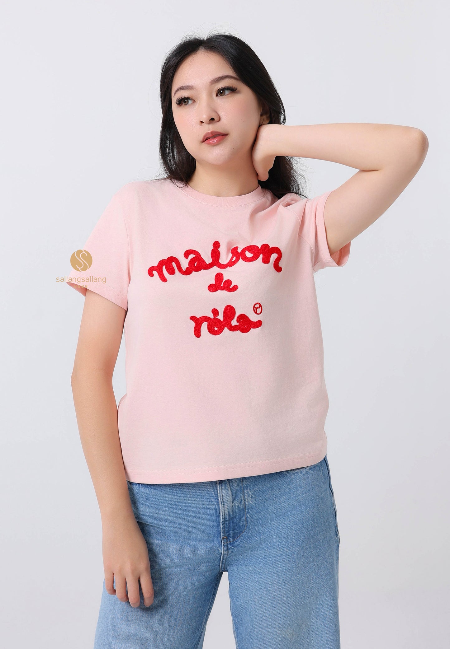 Maison De Rola Embroidery T-Shirt Pink