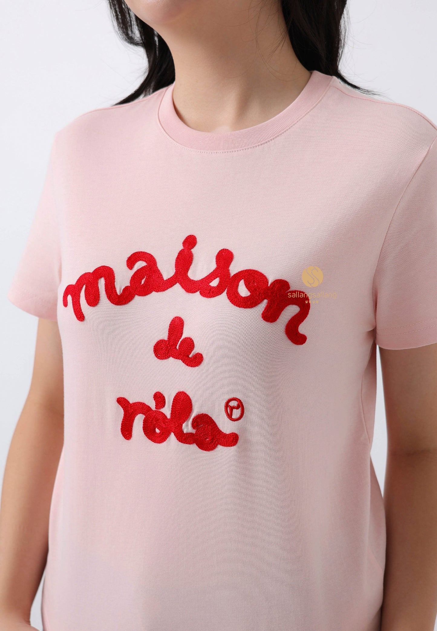 Maison De Rola Embroidery T-Shirt Pink