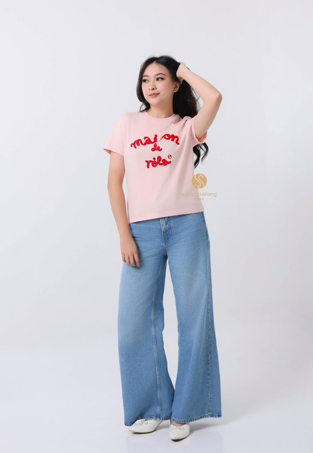 Maison De Rola Embroidery T-Shirt Pink