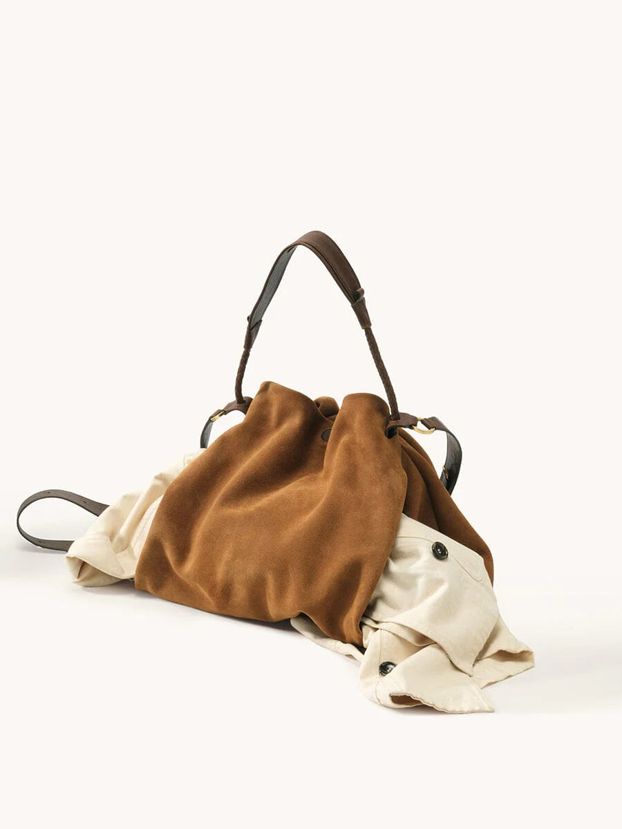 Medium Gather Bag Set Ochre Suede