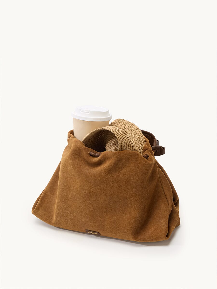 Medium Gather Bag Set Ochre Suede