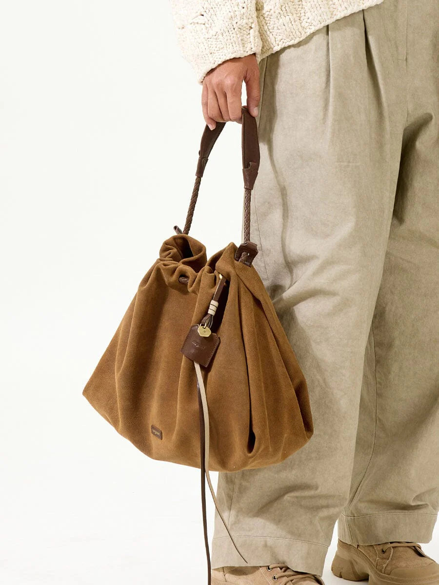 Medium Gather Bag Set Ochre Suede
