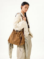 Medium Gather Bag Set Ochre Suede