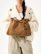Medium Gather Bag Set Ochre Suede
