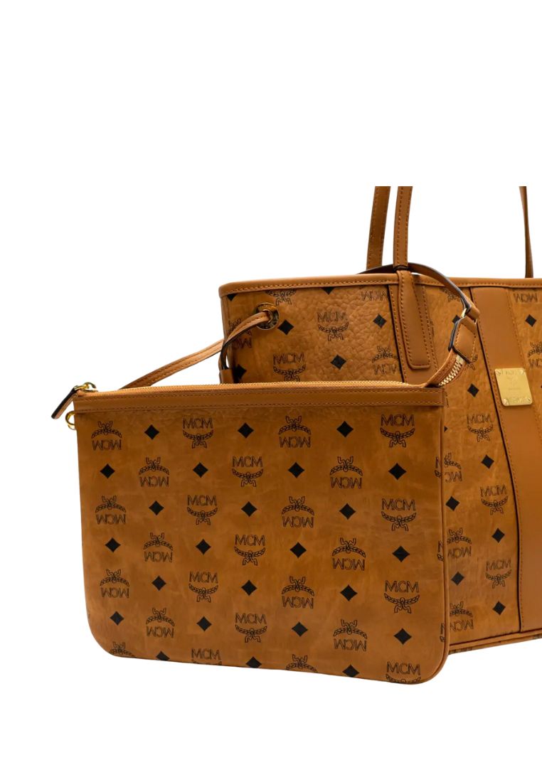 Medium Reversible Liz Tote Bag Visetos Cognac