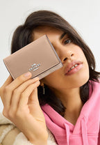 Micro Wallet In Signature Canvas Silver Sand Taupe