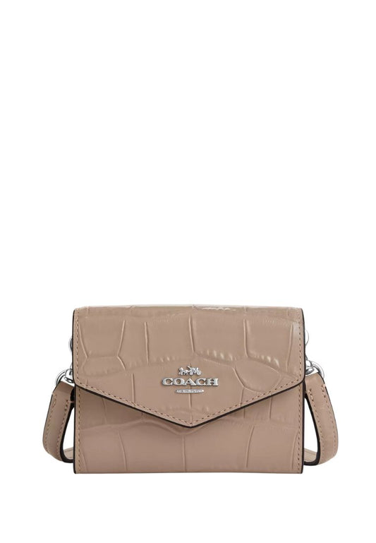 Mini Envelope Wallet With Strap Silver Stone