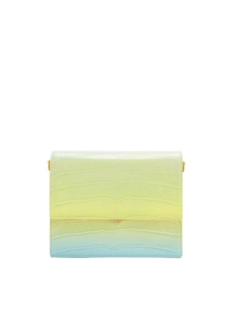 Mini Flap Gradient Shoulder Bag - Light Yellow & Blue