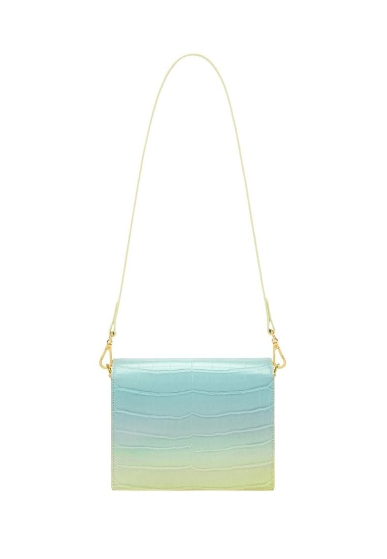 Mini Flap Gradient Shoulder Bag - Light Yellow & Blue