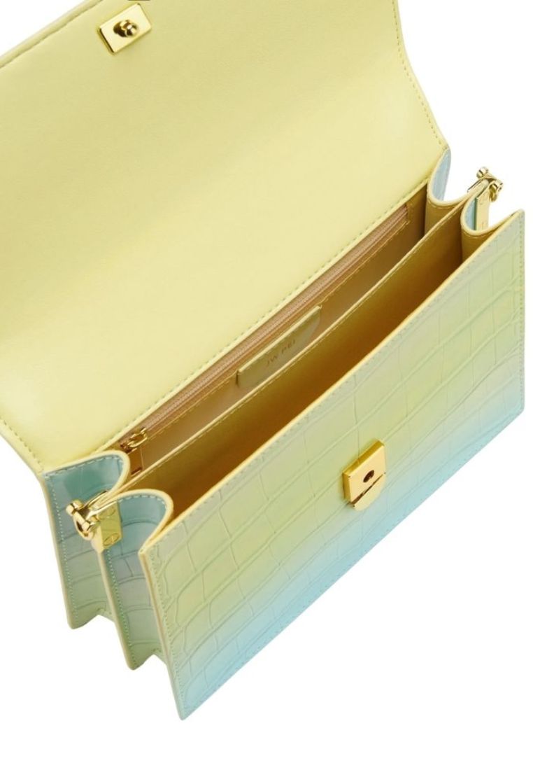Mini Flap Gradient Shoulder Bag - Light Yellow & Blue