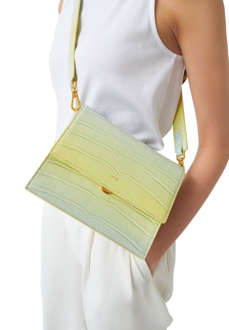 Mini Flap Gradient Shoulder Bag - Light Yellow & Blue