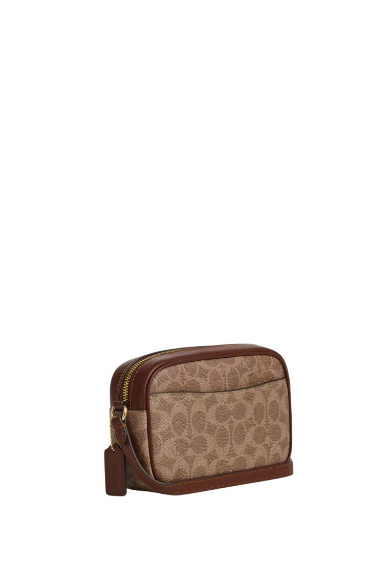 Mini Jamie Camera Bag In Signature Canvas Gold Tan Brown